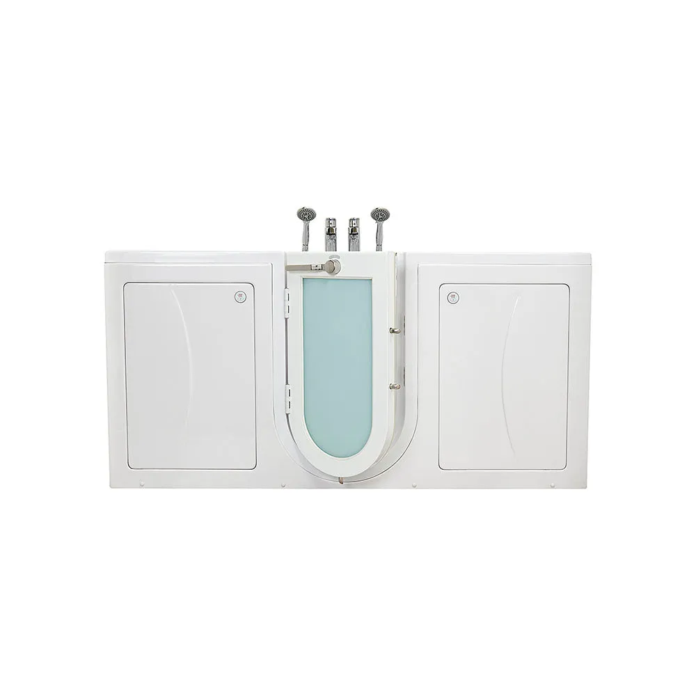 Ella Big4Two 36"x80" Hydro   Air Massage w/ Independent Foot Massage Acrylic Two Seat Walk-In-Bathtub, Left Outswing Door, Heated Seats, 2x2 Piece Fast Fill Faucet, 2" Dual Drain