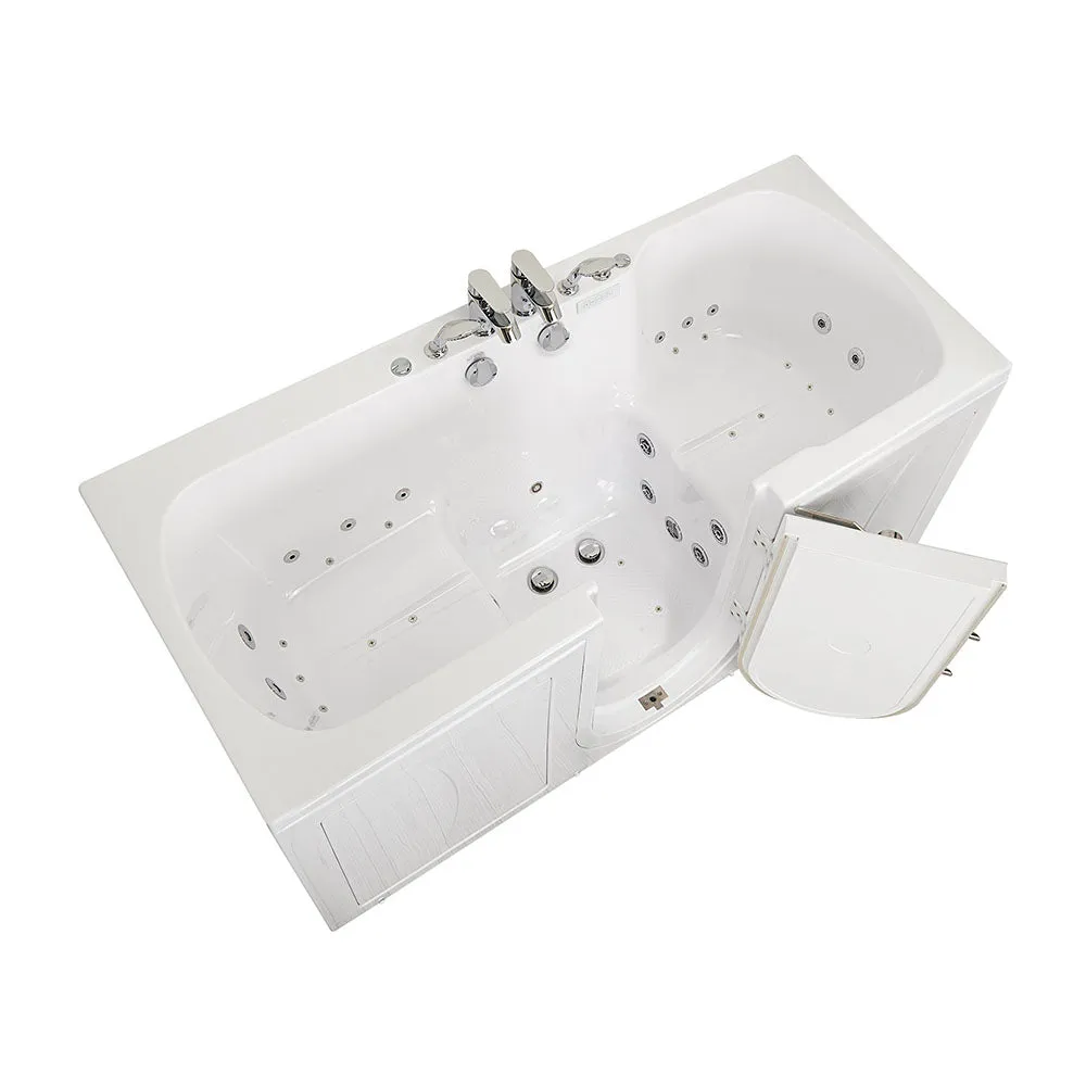 Ella Big4Two 36"x80" Hydro   Air Massage w/ Independent Foot Massage Acrylic Two Seat Walk-In-Bathtub, Right Outswing Door, 2x2 Piece Fast Fill Faucet, 2" Dual Drain