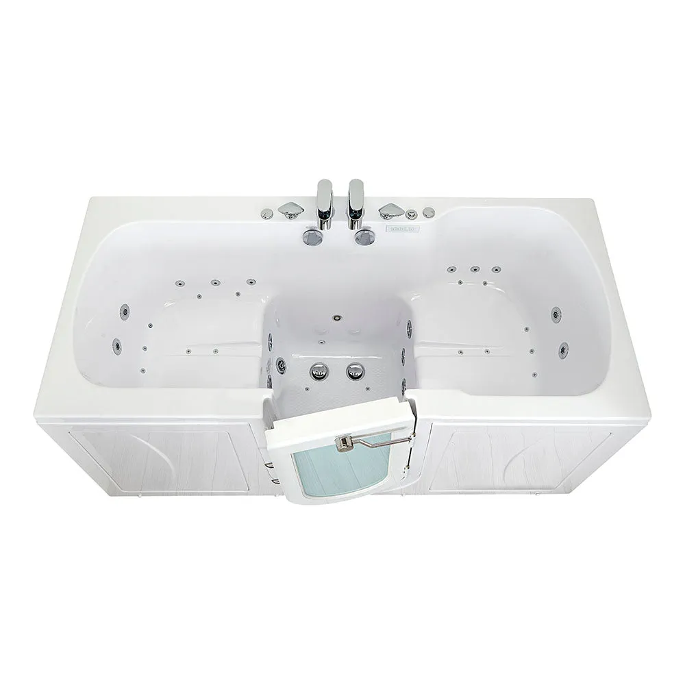 Ella Big4Two 36"x80" Hydro   Air Massage w/ Independent Foot Massage Acrylic Two Seat Walk-In-Bathtub, Right Outswing Door, 2x2 Piece Fast Fill Faucet, 2" Dual Drain