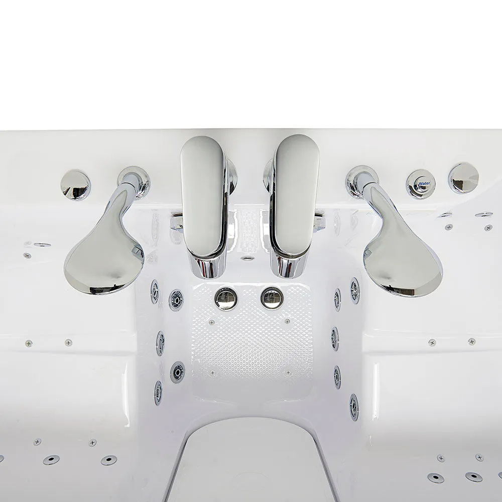 Ella Big4Two 36"x80" Hydro   Air Massage w/ Independent Foot Massage Acrylic Two Seat Walk-In-Bathtub, Right Outswing Door, 2x2 Piece Fast Fill Faucet, 2" Dual Drain
