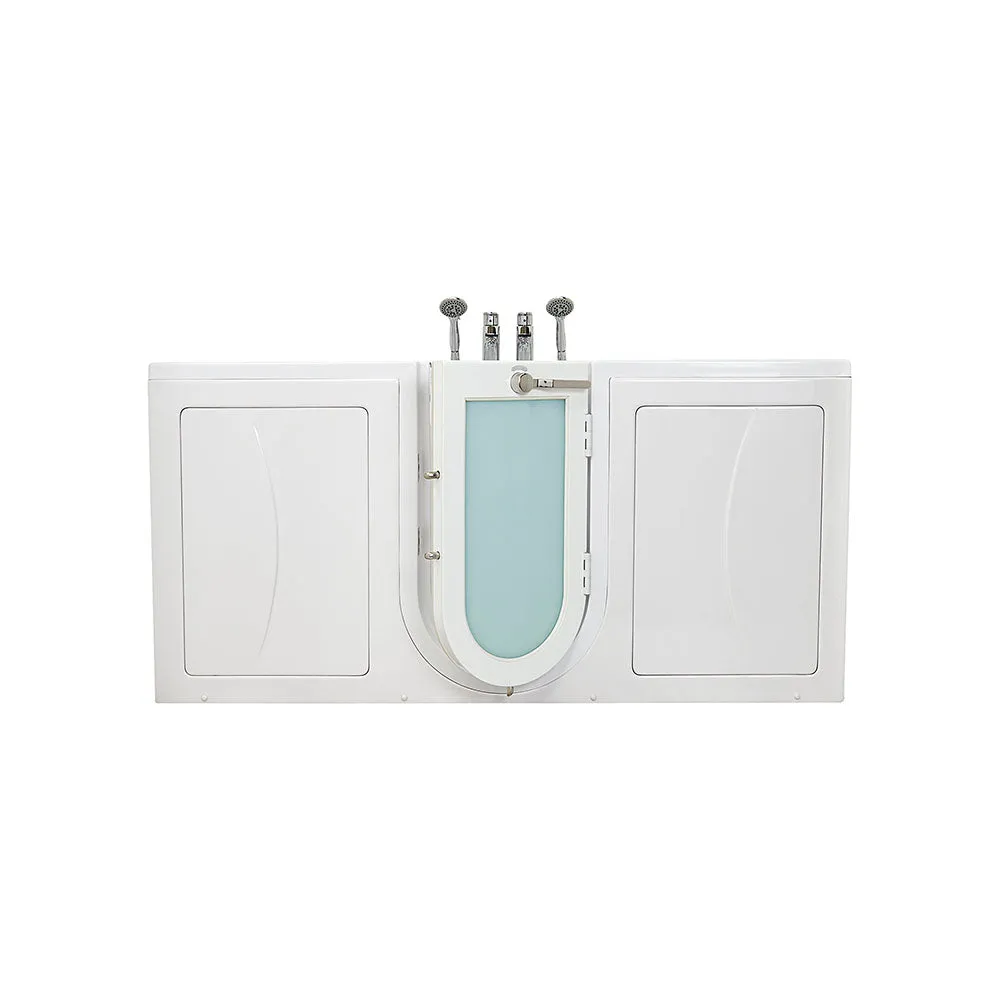 Ella Big4Two 36"x80" Hydro   Air Massage w/ Independent Foot Massage Acrylic Two Seat Walk-In-Bathtub, Right Outswing Door, 2x2 Piece Fast Fill Faucet, 2" Dual Drain