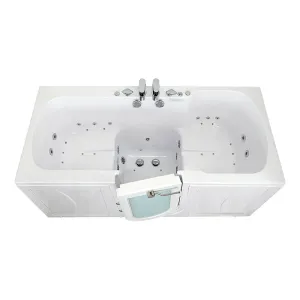Ella Big4Two 36"x80" Hydro   Air Massage w/ Independent Foot Massage Acrylic Two Seat Walk-In-Bathtub, Right Outswing Door, 2x2 Piece Fast Fill Faucet, 2" Dual Drain