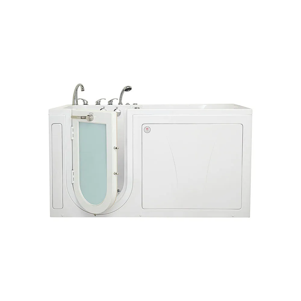 Ella Shak 36"x72" Acrylic Air and Hydro Massage w/ Independent Foot Massage Walk-In Bathtub , Left Outward Swing Door, 2" Dual Drain, Ella 5 Piece Fast Fill Faucet, Heated Seat and Backrest