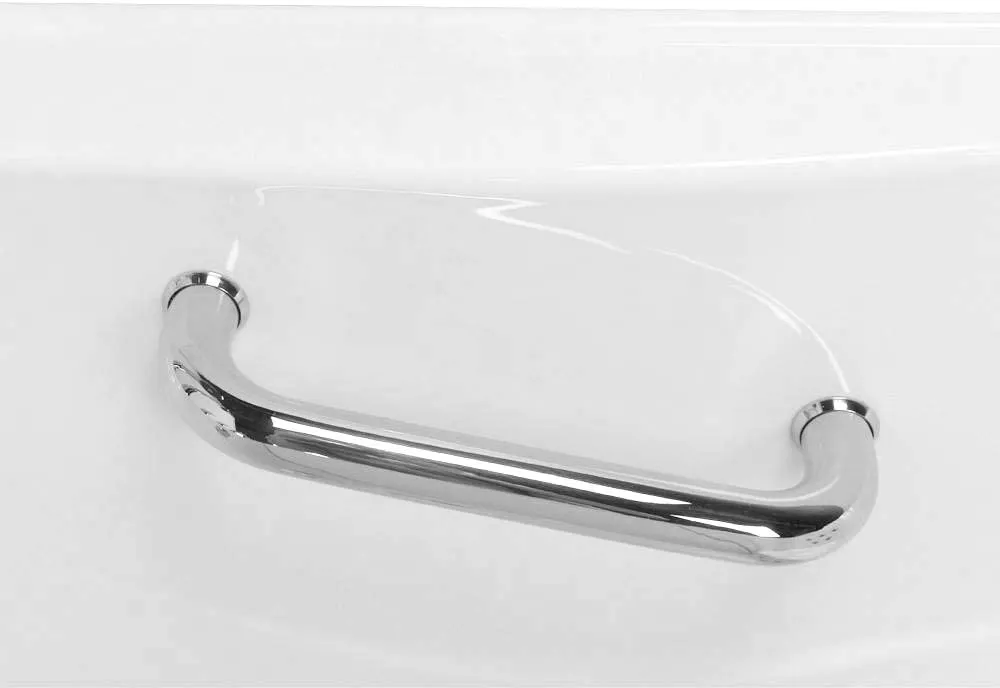 Ella's Bubbles OA3252DH-HB-L Monaco Air and Hydro Massage Acrylic Walk-In Bathtub with Heated Seat, Left Outward Swing Door, Ella 5pc. Fast-Fill Faucet Set, Dual 2" Drains, 32" x 52" x 43", White