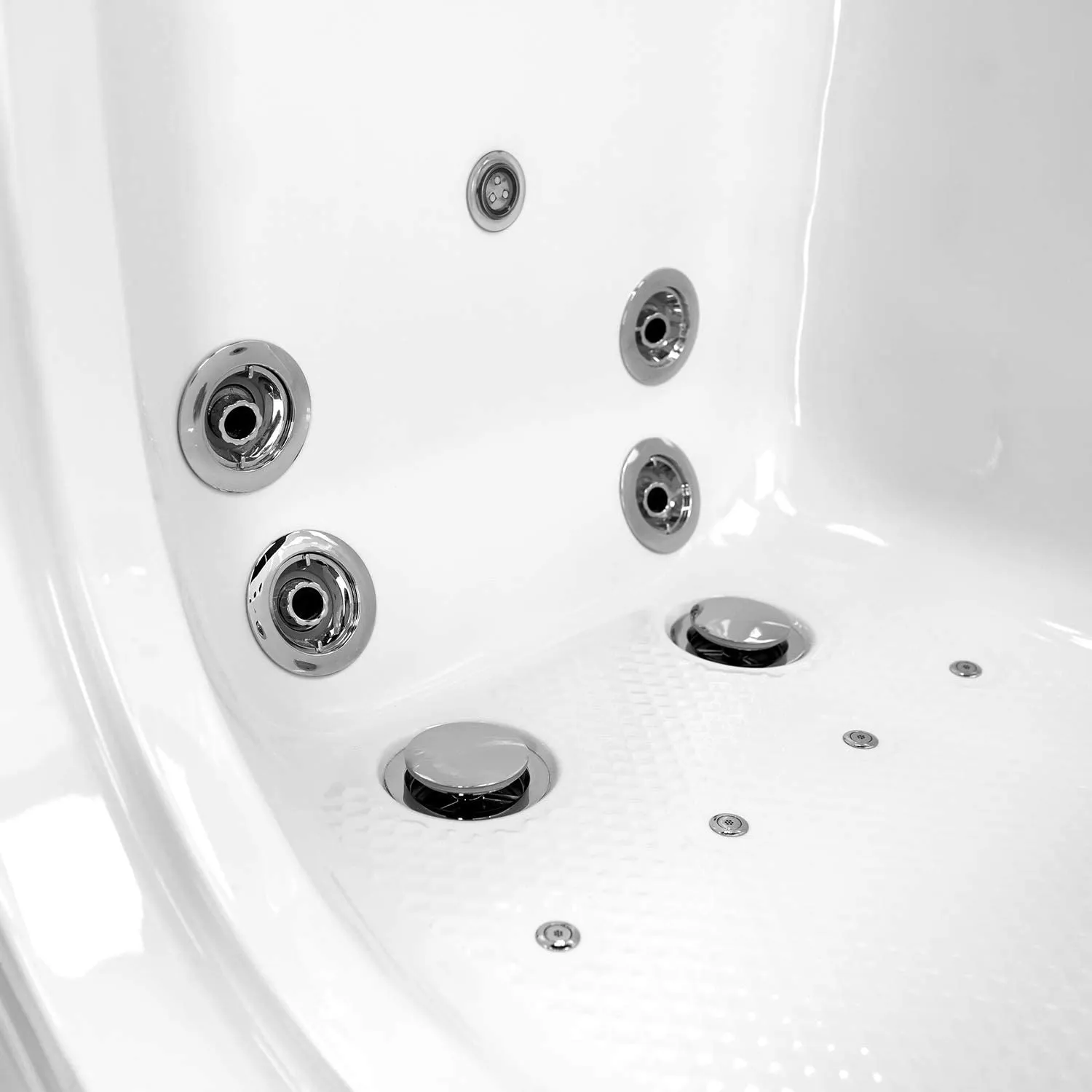 Ella's Bubbles OA3252DH-HB-L Monaco Air and Hydro Massage Acrylic Walk-In Bathtub with Heated Seat, Left Outward Swing Door, Ella 5pc. Fast-Fill Faucet Set, Dual 2" Drains, 32" x 52" x 43", White