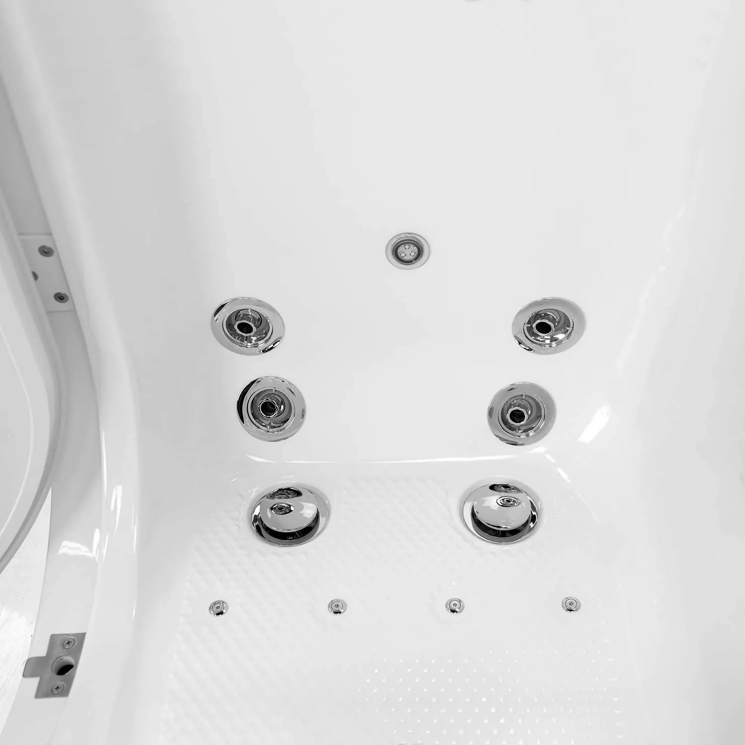 Ella's Bubbles OA3252DH-HB-L Monaco Air and Hydro Massage Acrylic Walk-In Bathtub with Heated Seat, Left Outward Swing Door, Ella 5pc. Fast-Fill Faucet Set, Dual 2" Drains, 32" x 52" x 43", White