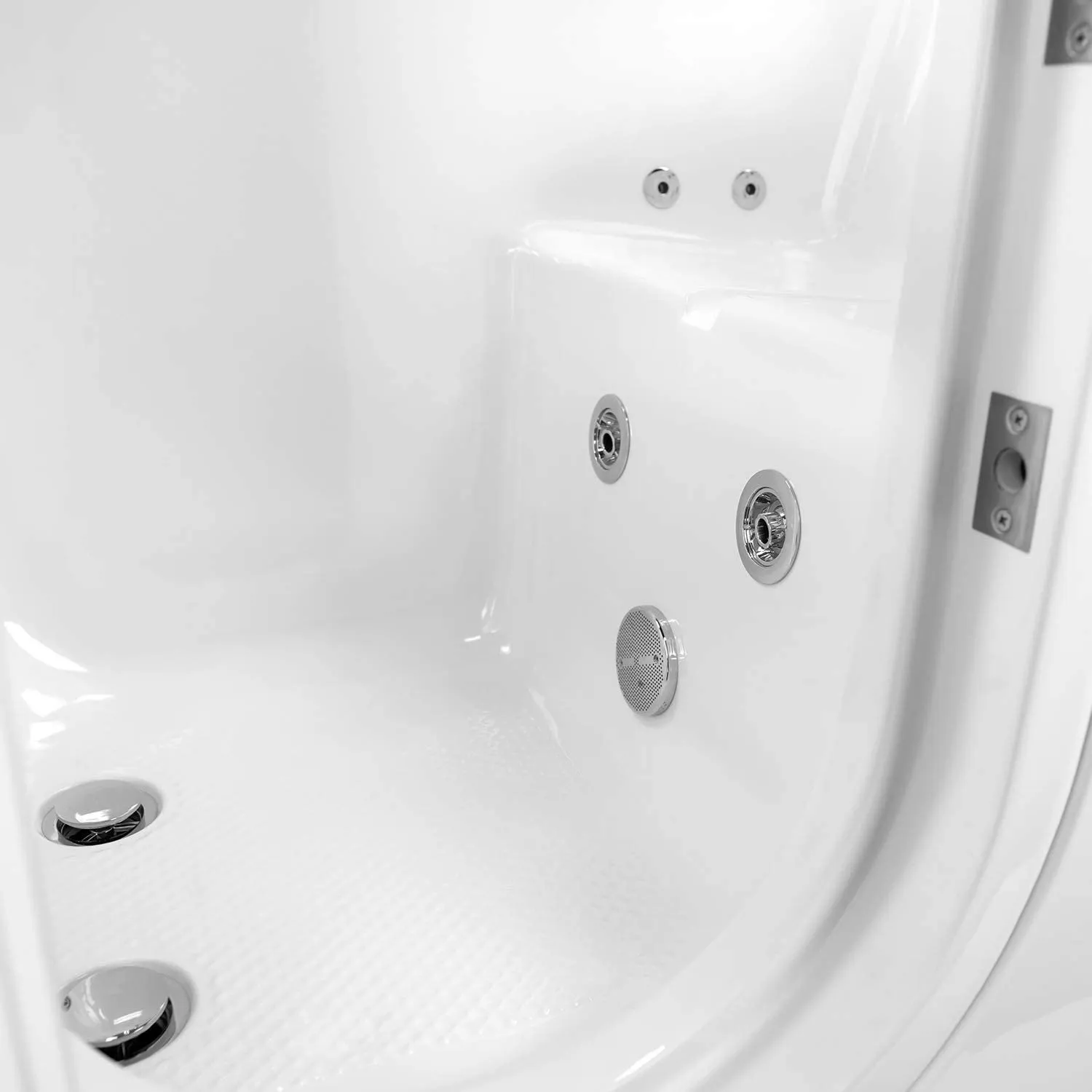 Ella's OA3252HH-HB-L Monaco Acrylic Hydro Massage and Heated Seat Walk-in Bathtub with Left Outward Swing Door, Fast Fill Faucet Set, 2" Dual Drains, 32" x 52" x 43", White