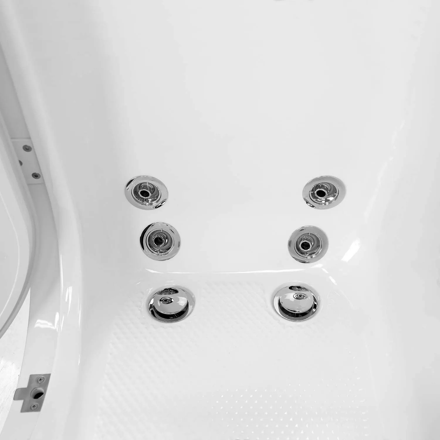Ella's OA3252HH-HB-L Monaco Acrylic Hydro Massage and Heated Seat Walk-in Bathtub with Left Outward Swing Door, Fast Fill Faucet Set, 2" Dual Drains, 32" x 52" x 43", White
