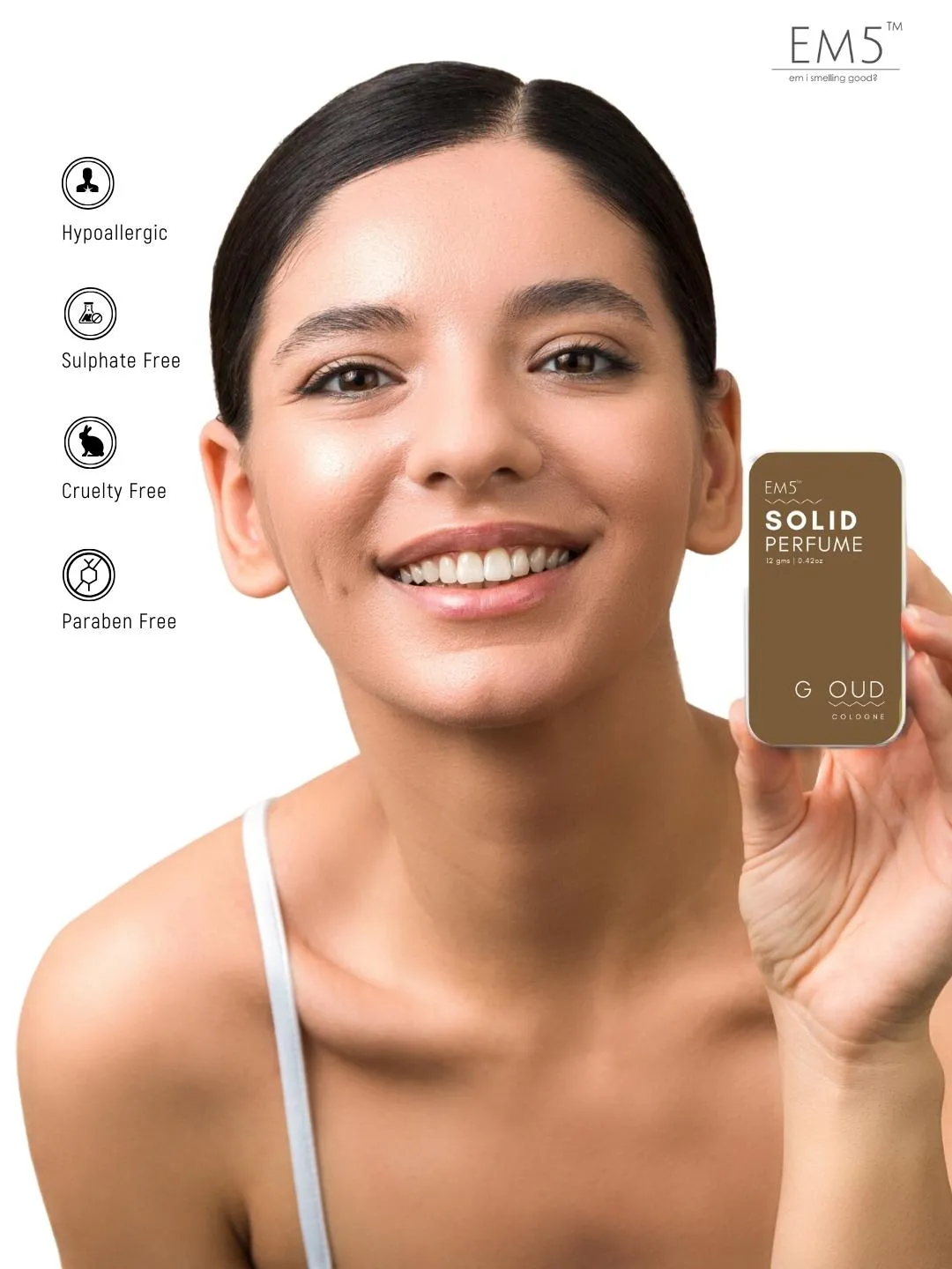 EM5™ G Oud | Solid Perfume for Men & Women | Alcohol Free Strong lasting fragrance | Rose Oud Amber | Goodness of Beeswax   Shea Butter