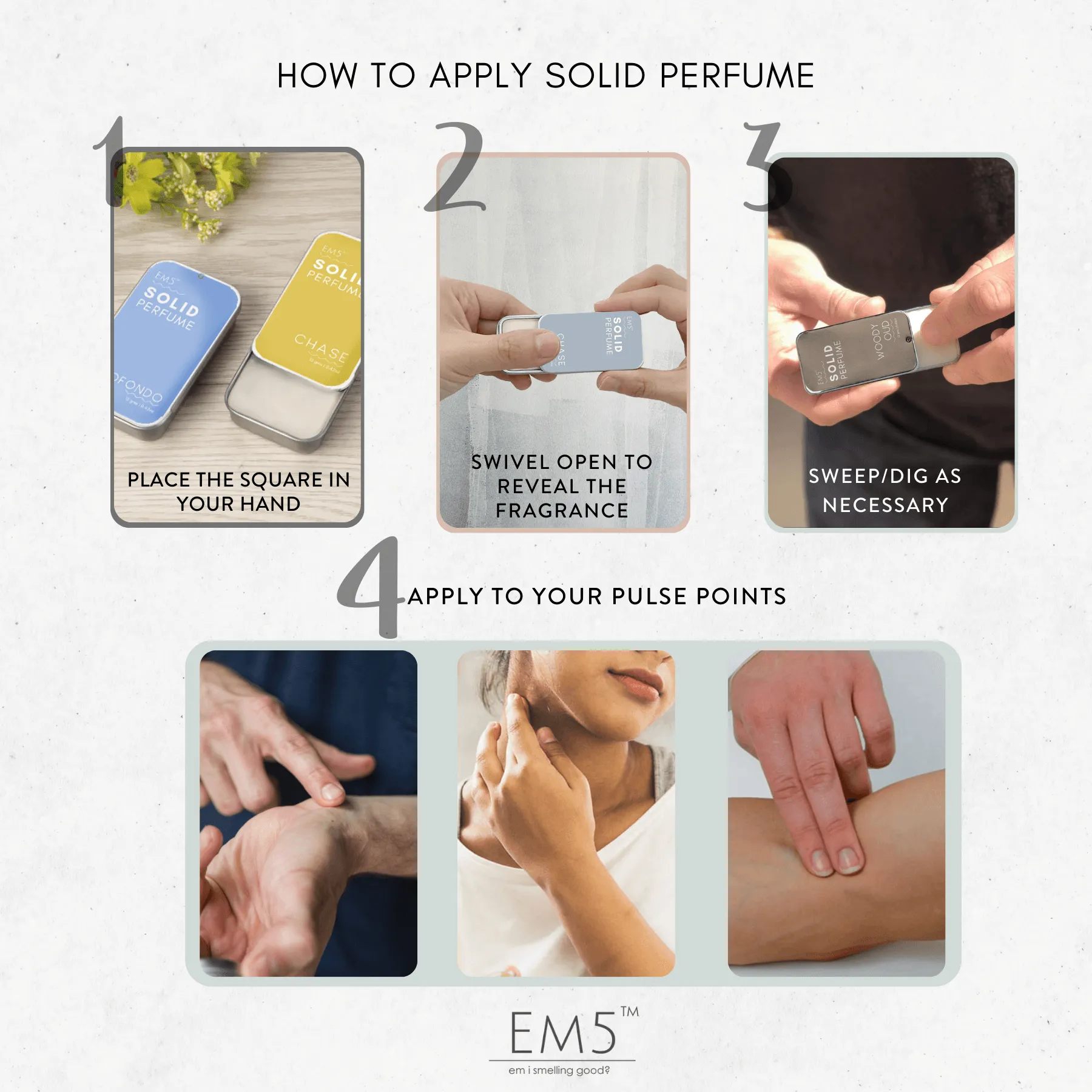 EM5™ G Oud | Solid Perfume for Men & Women | Alcohol Free Strong lasting fragrance | Rose Oud Amber | Goodness of Beeswax   Shea Butter