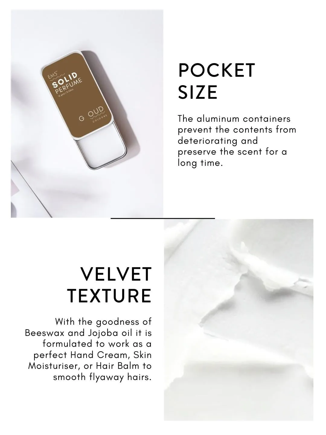 EM5™ G Oud | Solid Perfume for Men & Women | Alcohol Free Strong lasting fragrance | Rose Oud Amber | Goodness of Beeswax   Shea Butter
