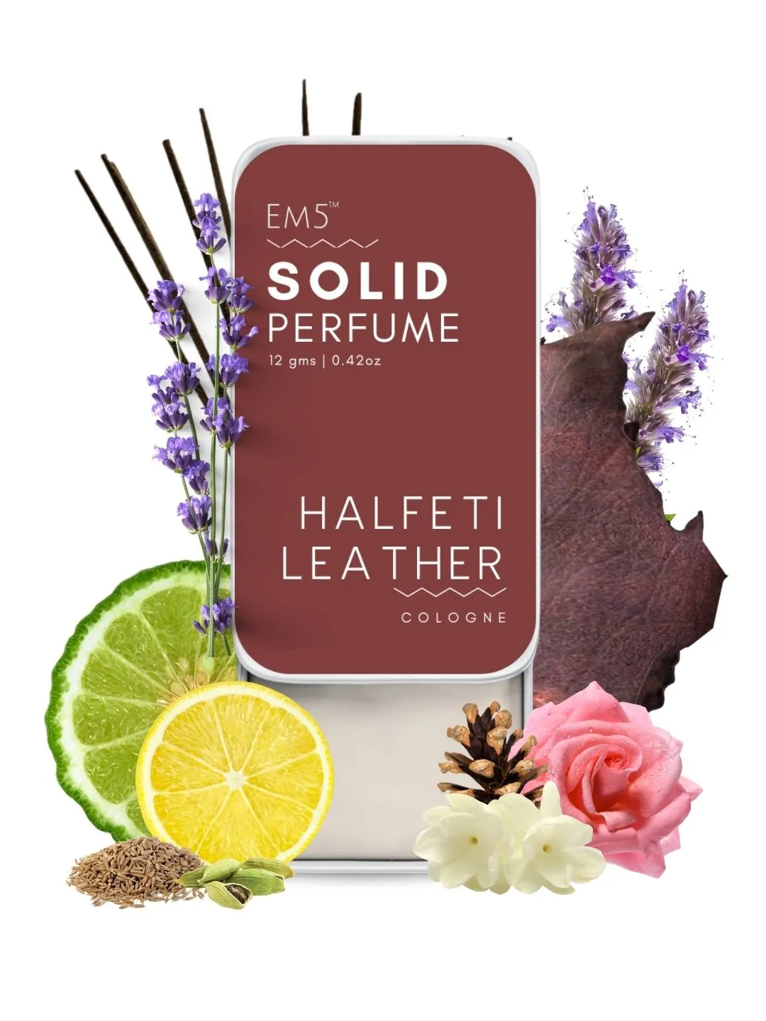 EM5™ Halfeti Leather | Solid Perfume for Men & Women | Alcohol Free | Strong and lasting fragrance | Warm Spicy Smoky Leather | Goodness of Beeswax   Shea Butter