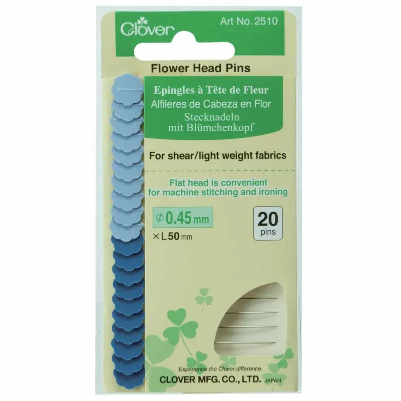Flower Head Pins - longer, sharp, durable! - for shear/light weight fabrics