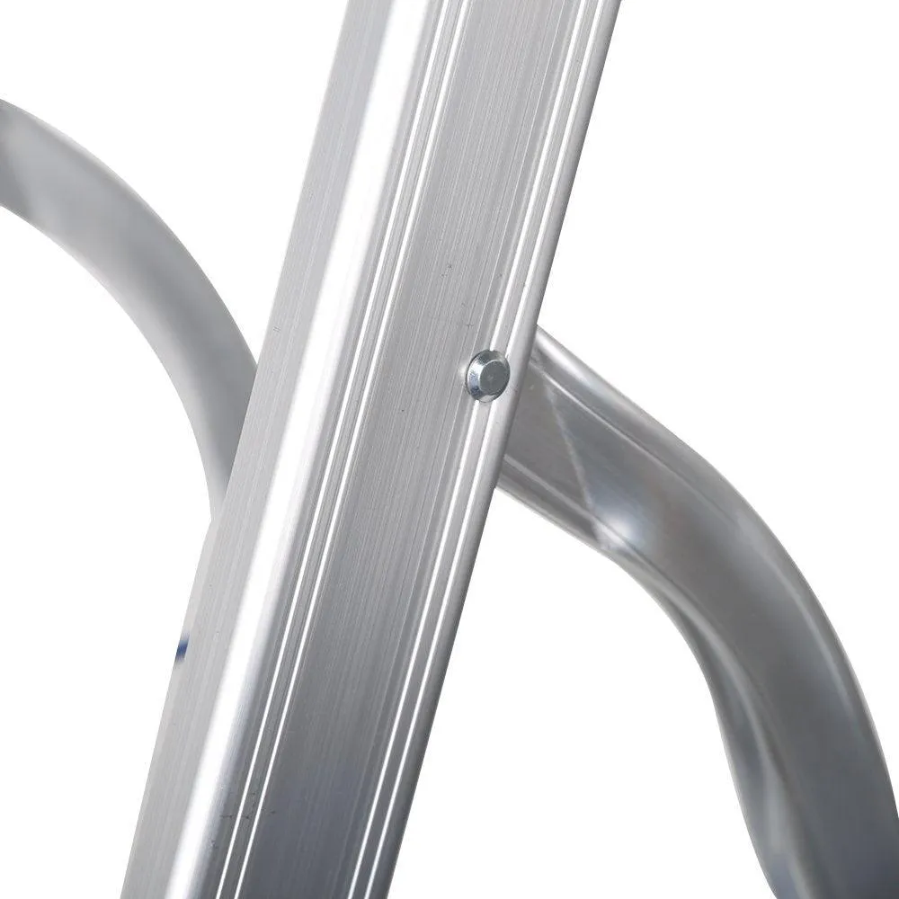 Foldable Household Aluminium 2 Step Ladder Silver For Kithcen, Garage Strong and durable