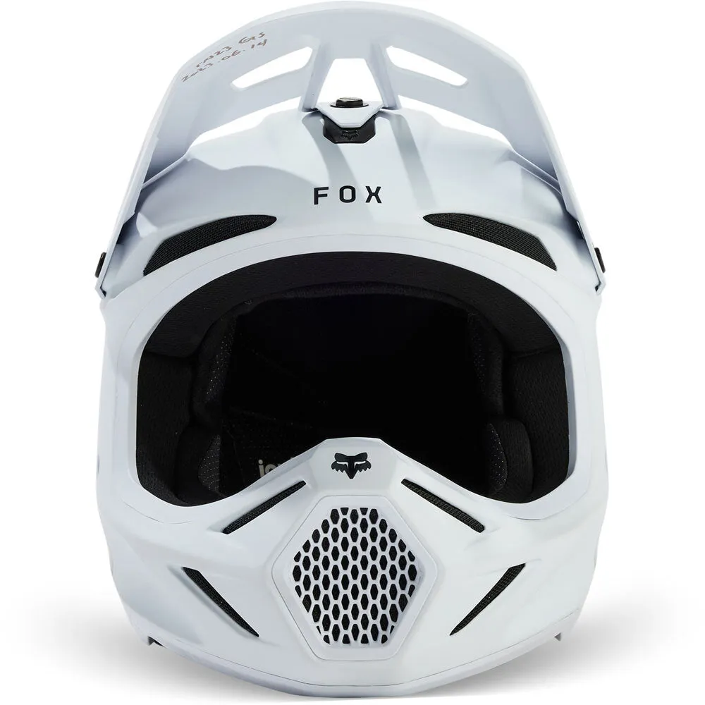 Fox - 2025 Youth V3 Solid Matt White Helmet