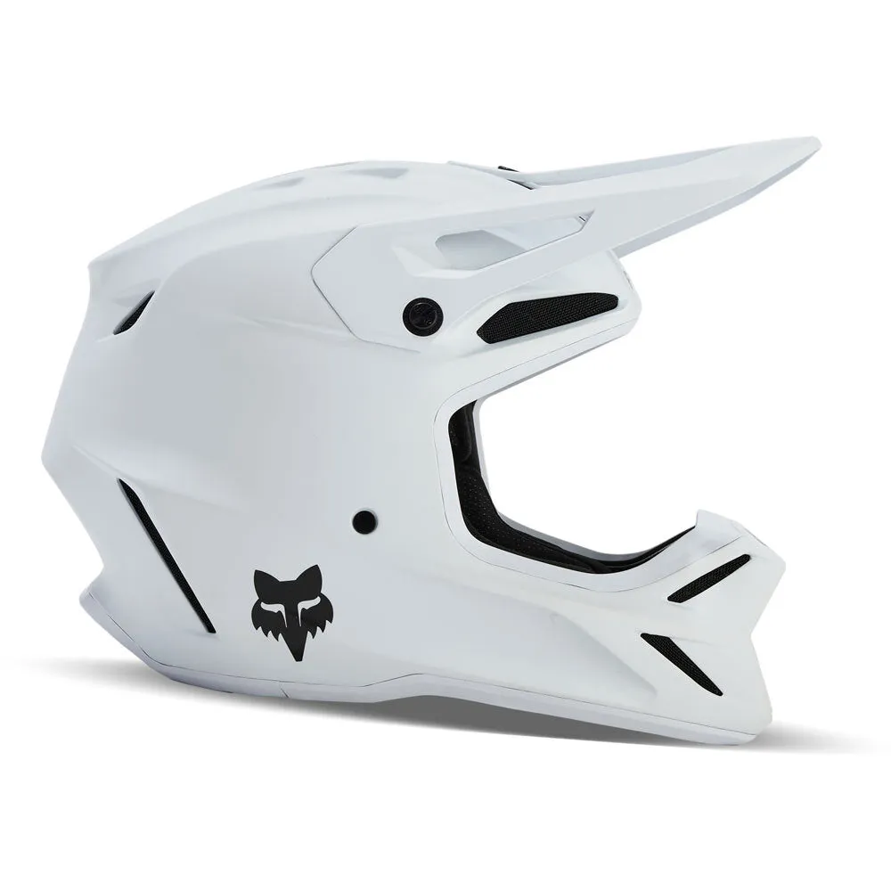 Fox - 2025 Youth V3 Solid Matt White Helmet