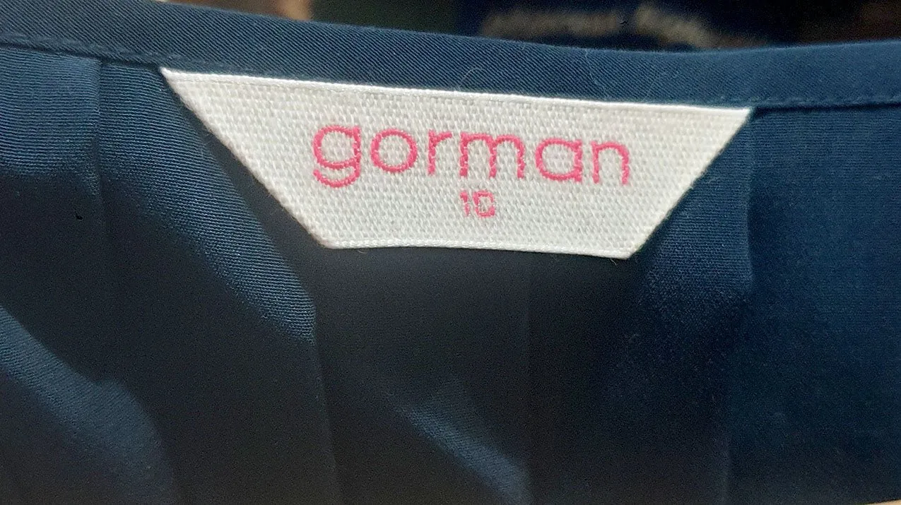 Gorman navy and gold top size 10