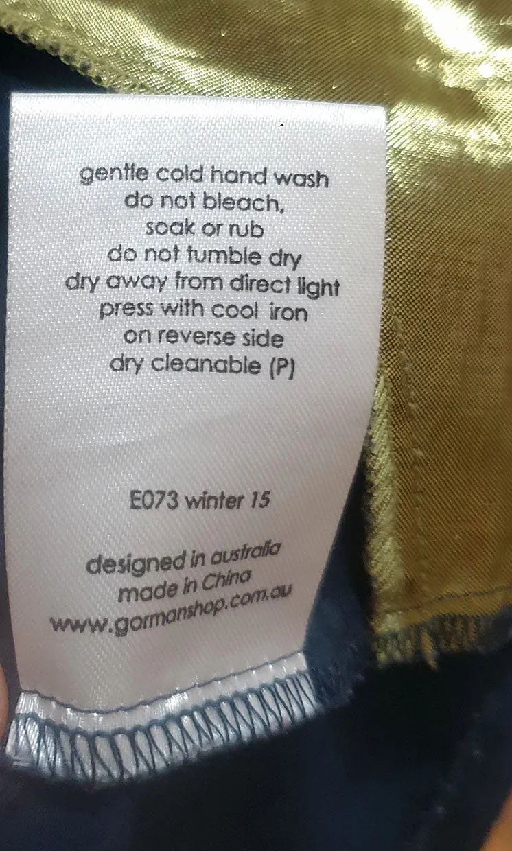 Gorman navy and gold top size 10