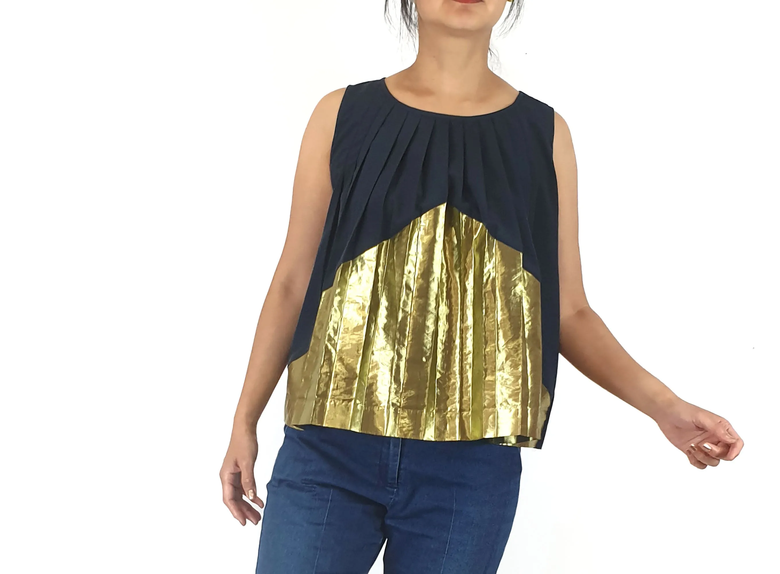 Gorman navy and gold top size 10