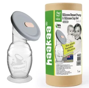 Haakaa Gen 2 Silicone Breast Pump 150mL & Silicone Cap Set