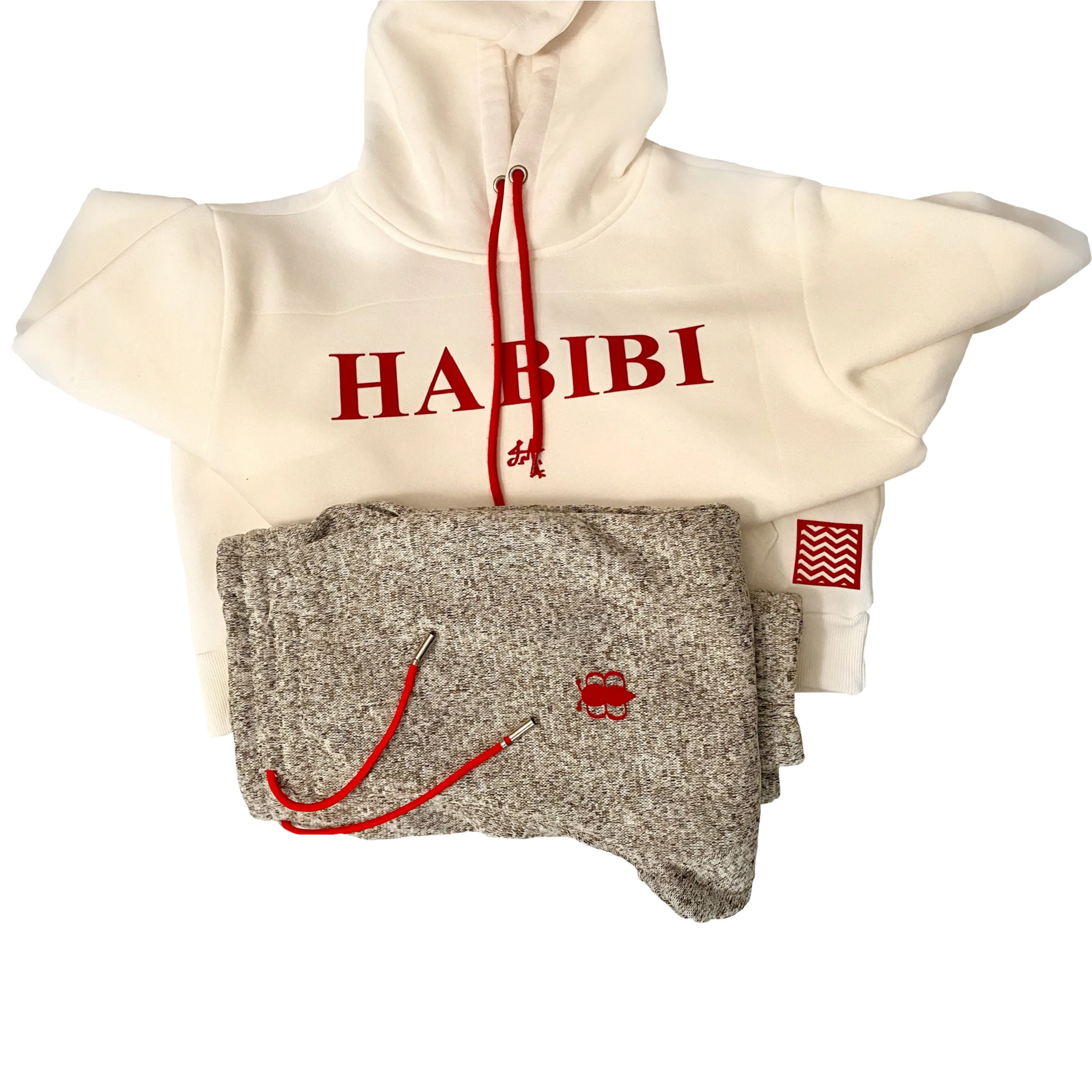 Habibi Irish Cozy Cream Red Velvet Hoodie
