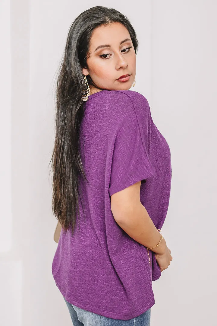 Hacci Luxe Pocket Top | Berry
