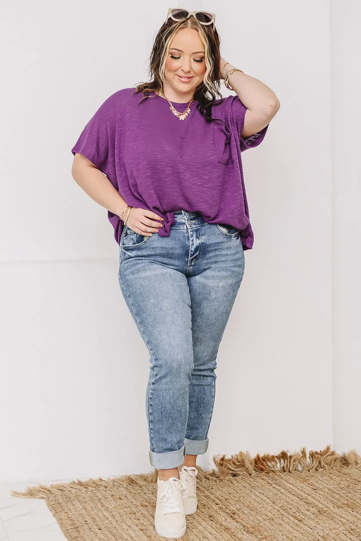 Hacci Luxe Pocket Top | Berry