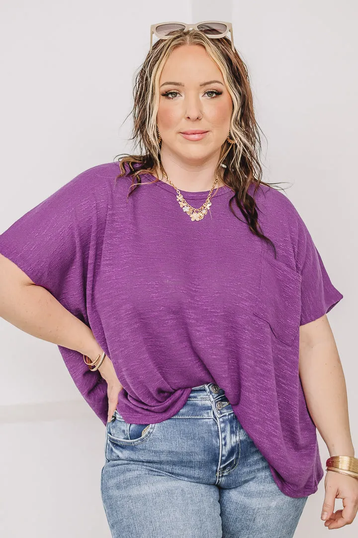 Hacci Luxe Pocket Top | Berry