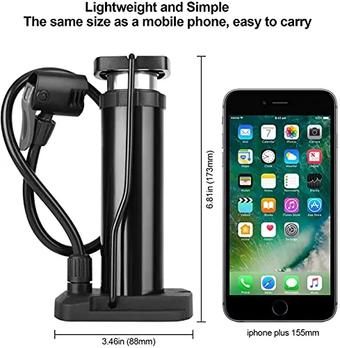 HomeBrilliant Multifunction Bike Pump -Portable Floor Bike Pump,Foot Activated Floor Bicycle Air Pump Compatible with Presta & Schrader Valves Aluminum Alloy Barrel Free Gas Needle