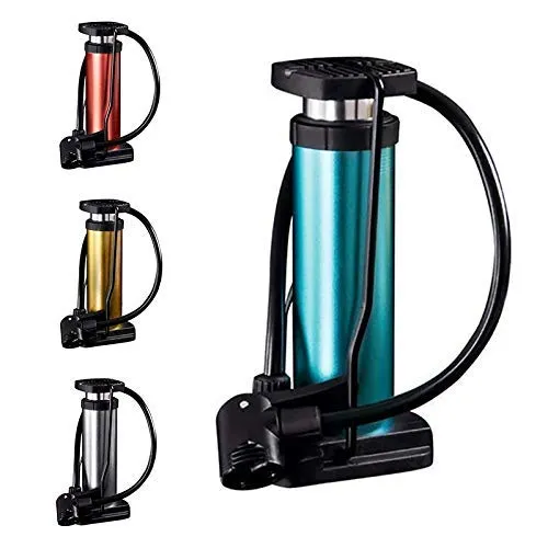 HomeBrilliant Multifunction Bike Pump -Portable Floor Bike Pump,Foot Activated Floor Bicycle Air Pump Compatible with Presta & Schrader Valves Aluminum Alloy Barrel Free Gas Needle