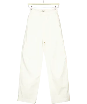 House of CB Cream Luna Cotton Cargo Trousers UK XS
