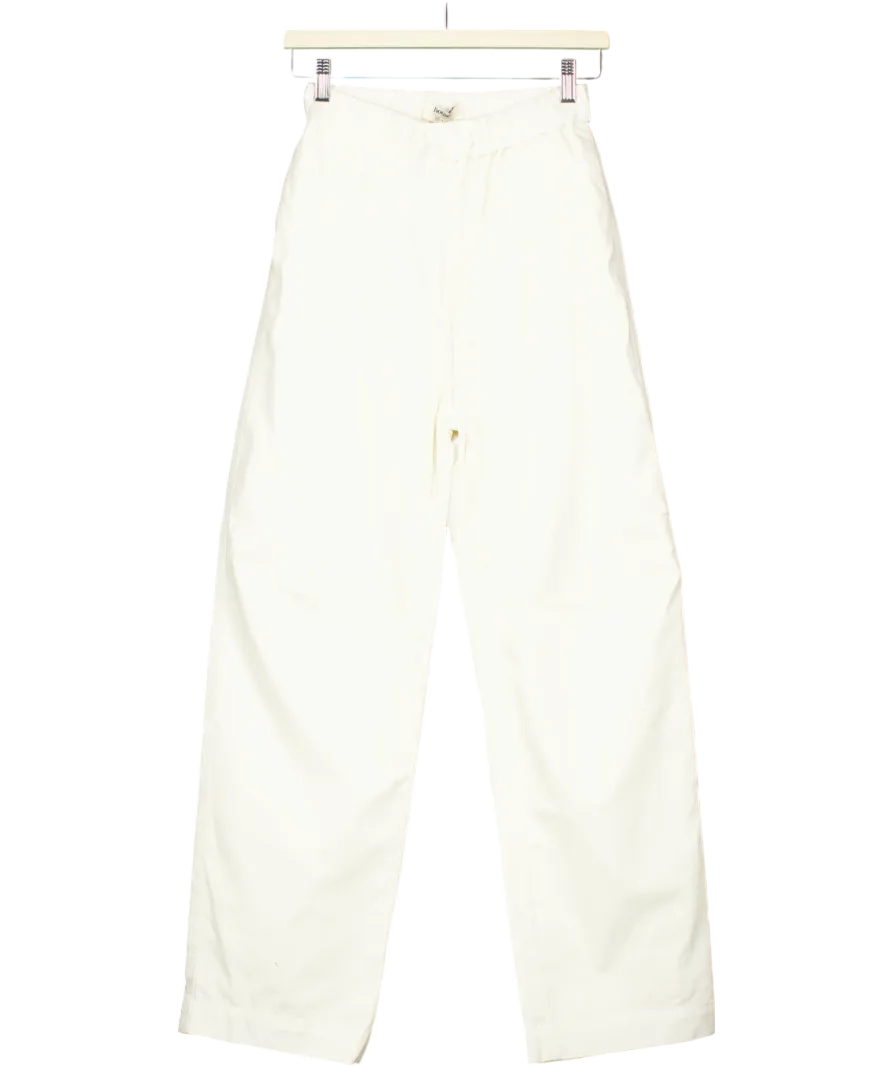 House of CB Cream Luna Cotton Cargo Trousers UK XS
