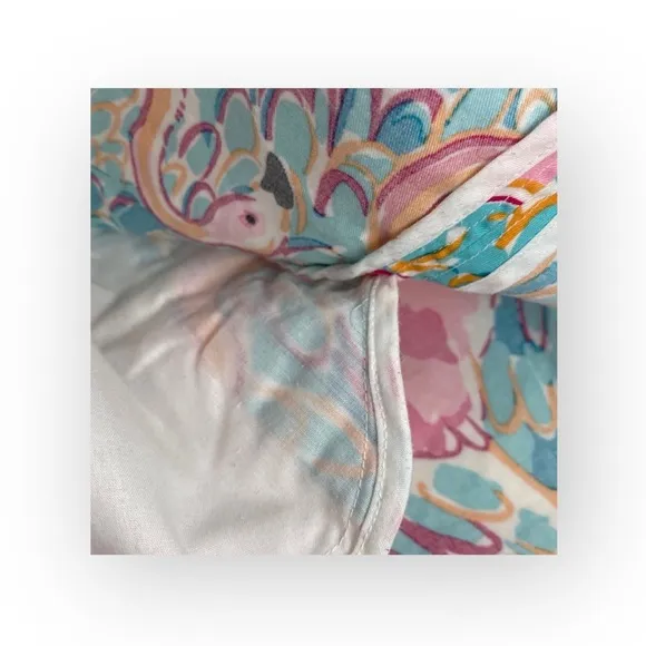 HTF: new Lilly Pulitzer 𑁍 Peel   Eat Flamingo Print Mini Skirt 𑁍 Teal Pink XS