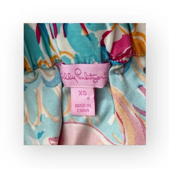 HTF: new Lilly Pulitzer 𑁍 Peel   Eat Flamingo Print Mini Skirt 𑁍 Teal Pink XS