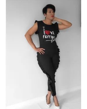 I LOVE POPPIN Chic Ruffled Jumper