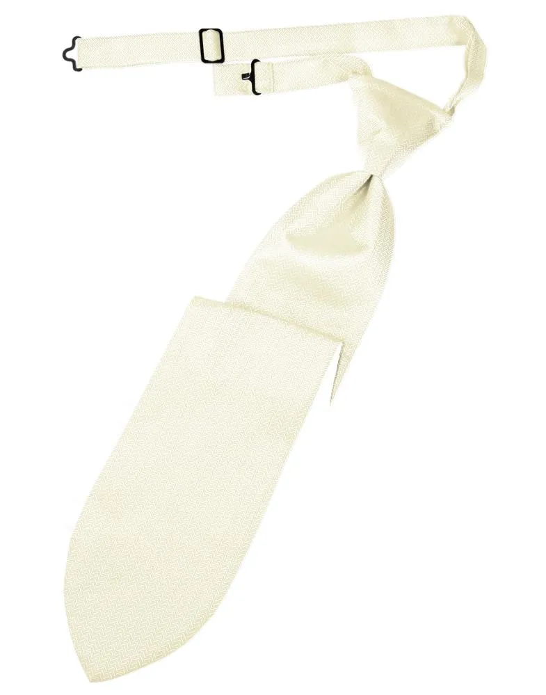 Ivory Herringbone Kids Necktie