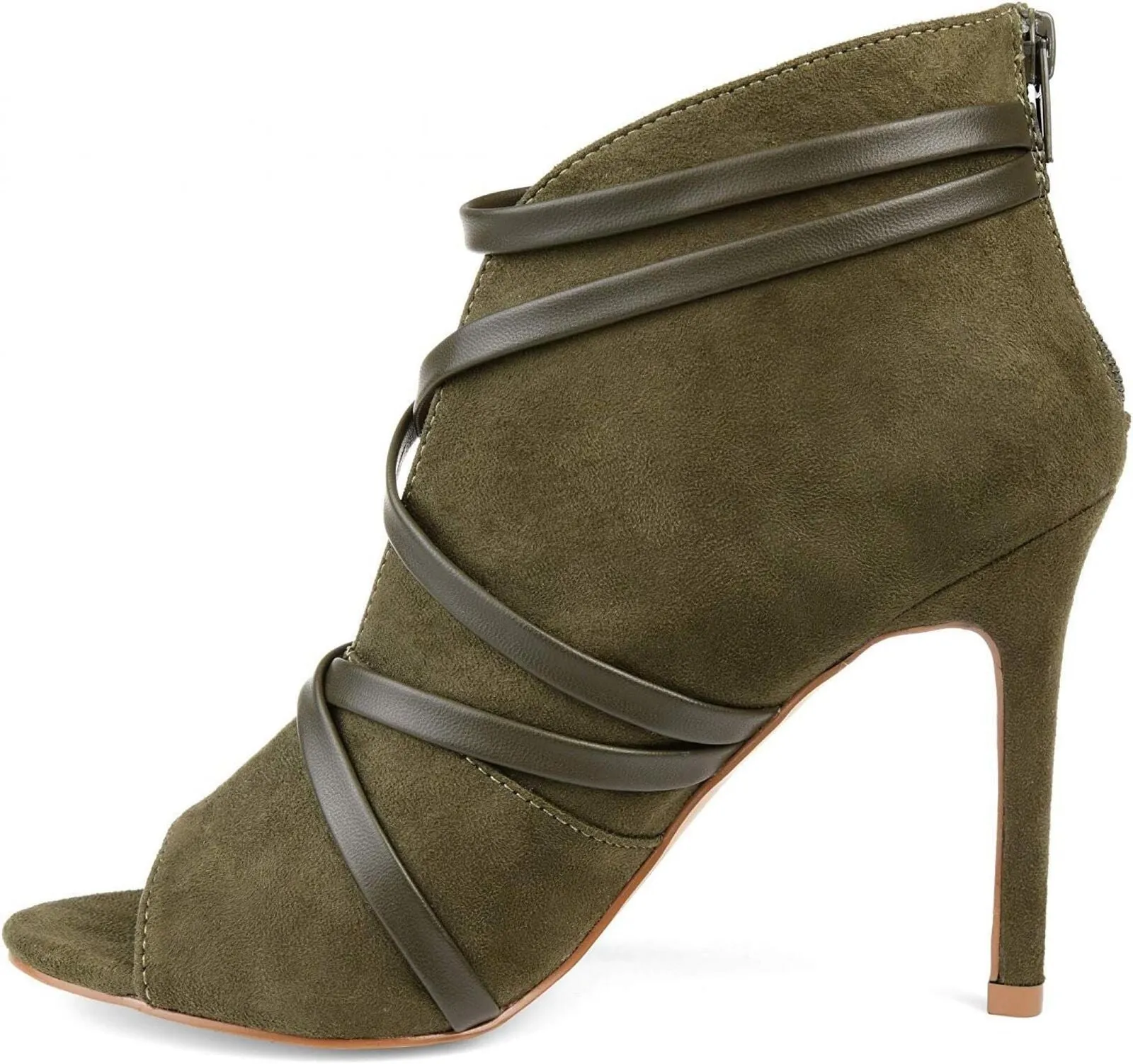 Journee Collection Womens Center Cutout Bootie Boots SAMARA Olive Green 6M