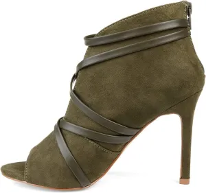 Journee Collection Womens Center Cutout Bootie Boots SAMARA Olive Green 6M