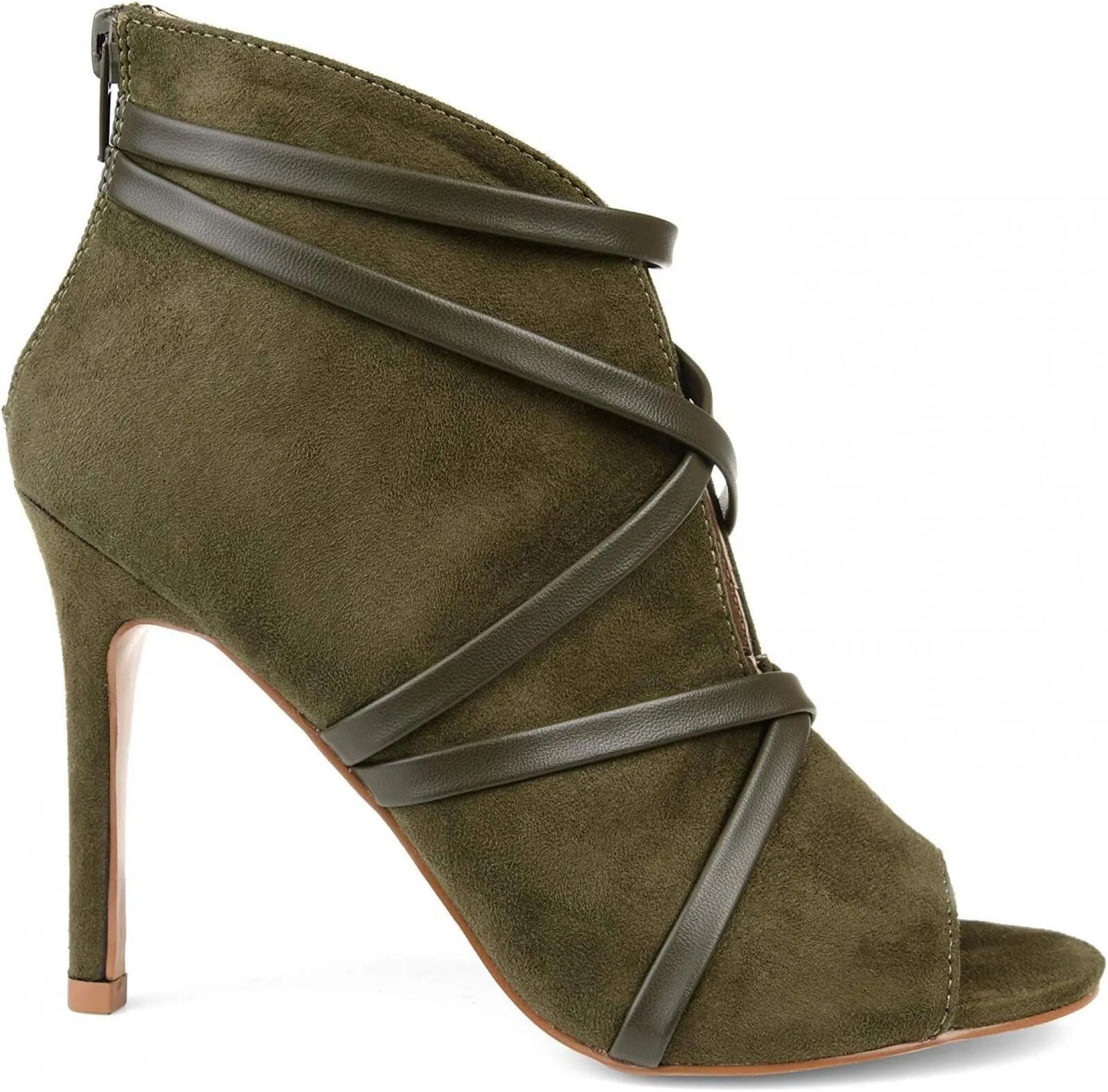 Journee Collection Womens Center Cutout Bootie Boots SAMARA Olive Green 6M