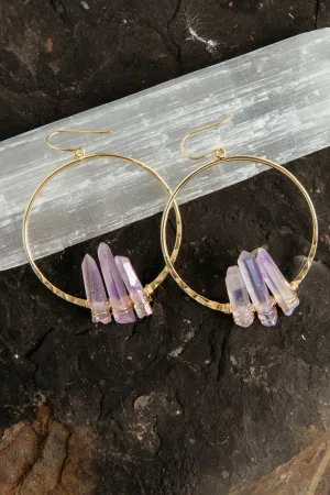 Joyful Girl Aura Quartz Hoop Earrings
