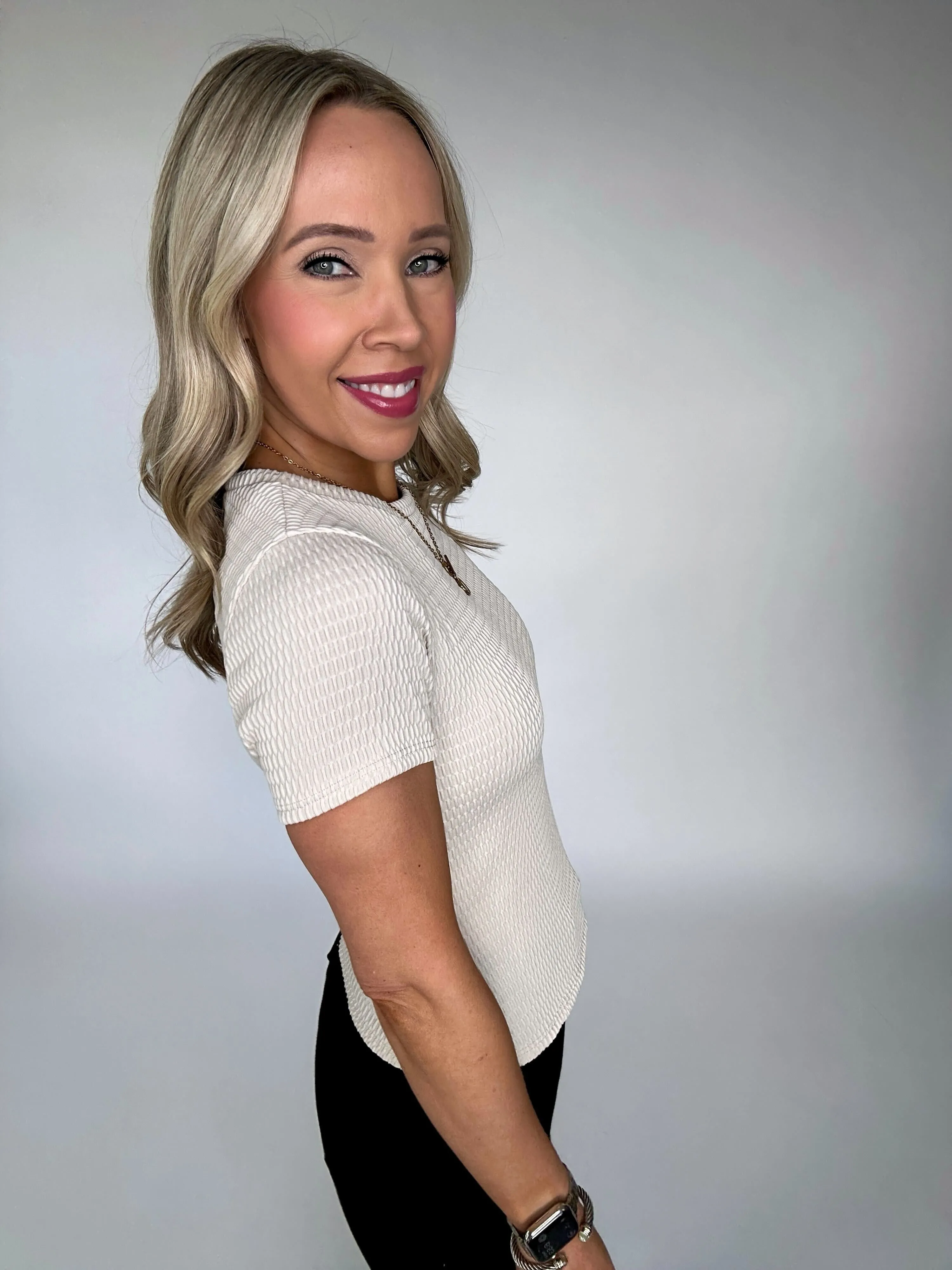 Just Your Type Textured Knit Top