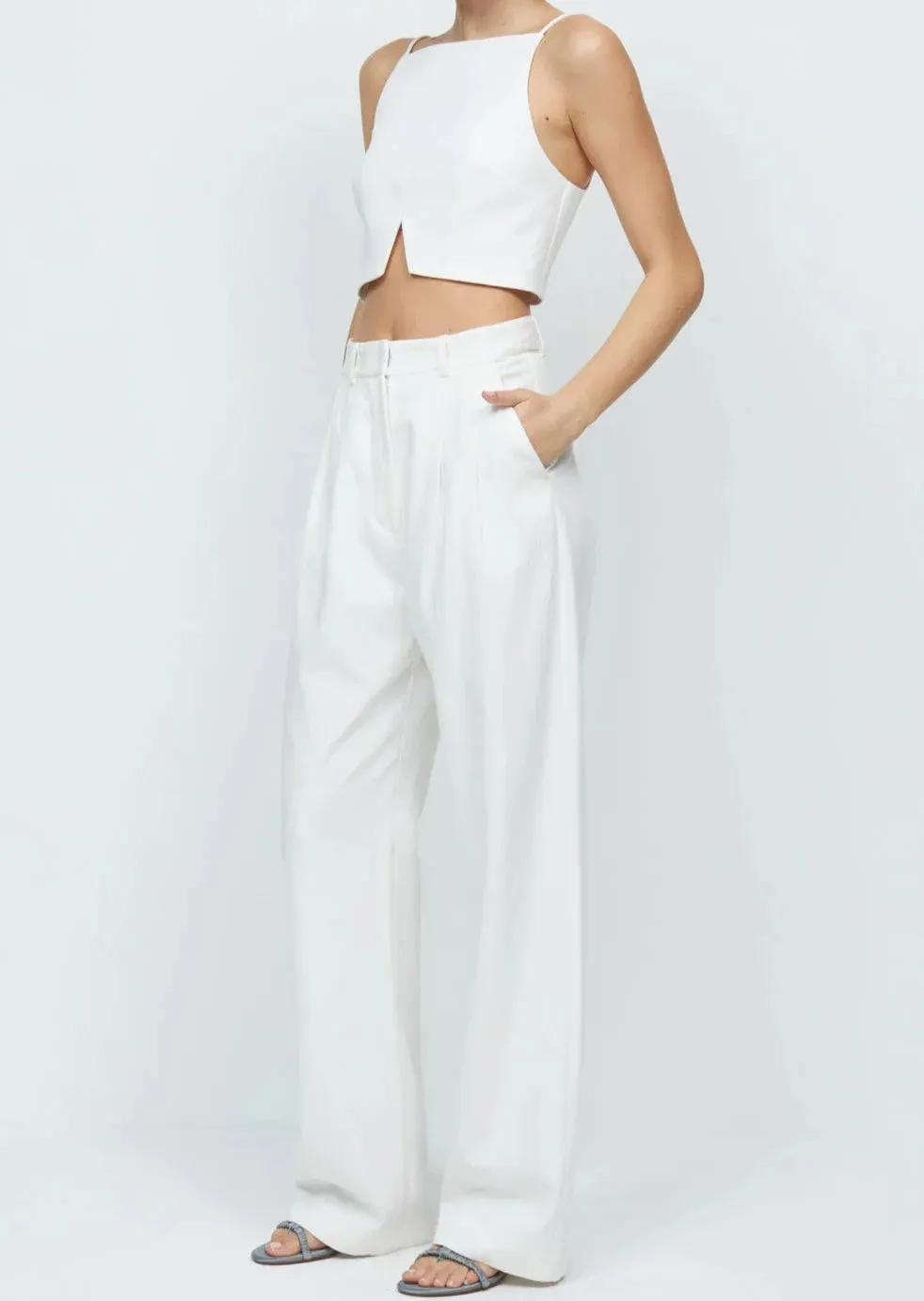 Kate Cropped Top - Ivory