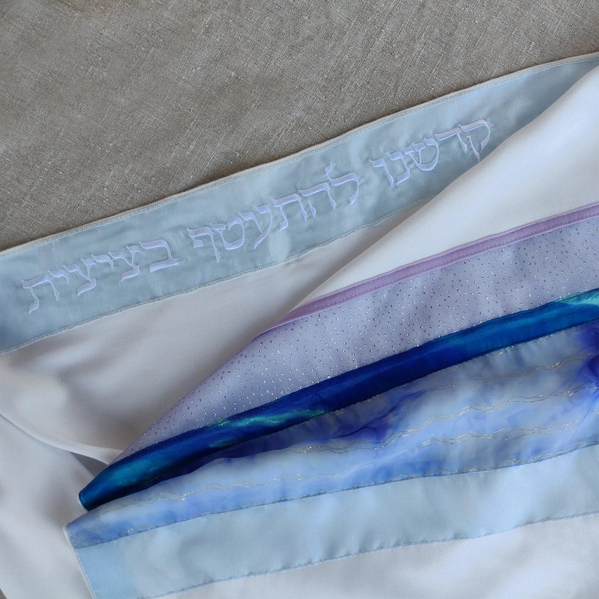 Lady Gabrieli - Viscose Tallit - Purple Glitter