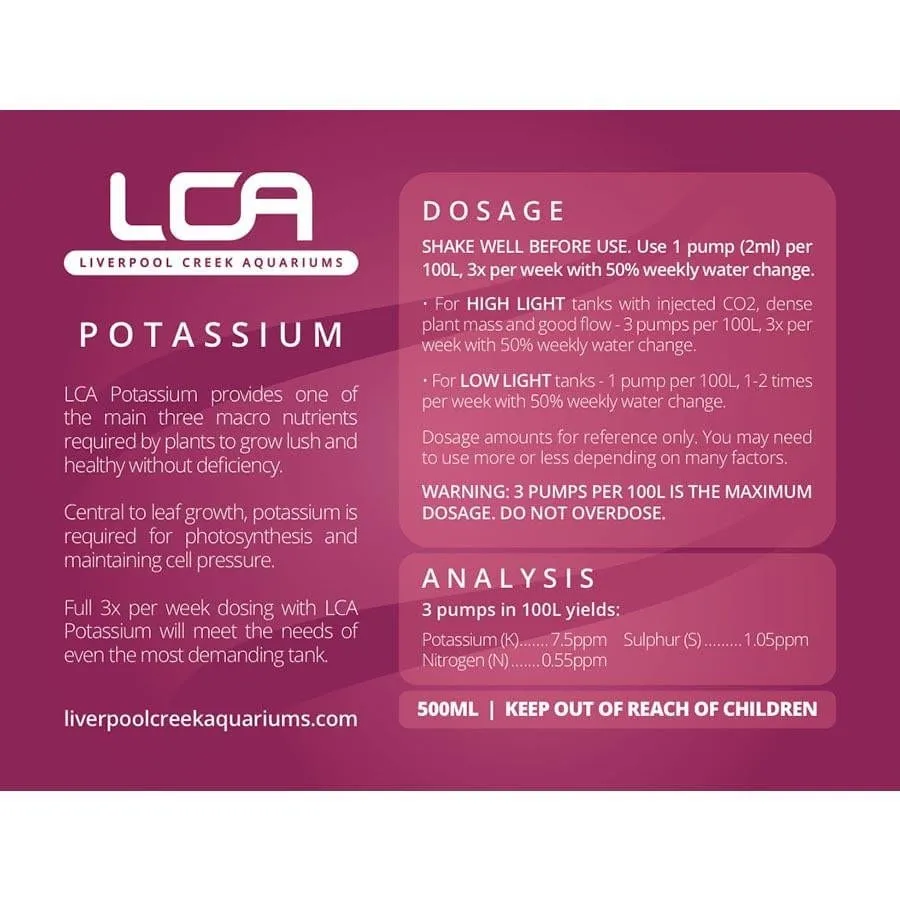 LCA Liquid Fertiliser - Potassium 500ml