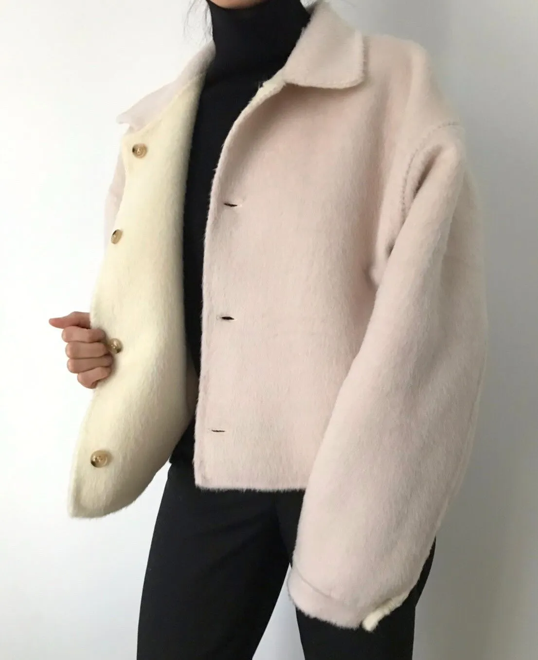 Lea Aviator Jacket (reversible, made with 60% alpaca)