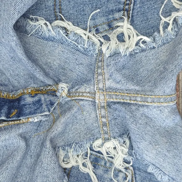 Levi's 550 Vintage 90s Cutoff Jean Shorts Denim Boho Distressed Baggy 38 RARE