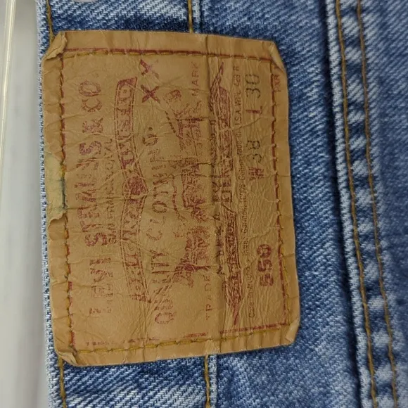 Levi's 550 Vintage 90s Cutoff Jean Shorts Denim Boho Distressed Baggy 38 RARE