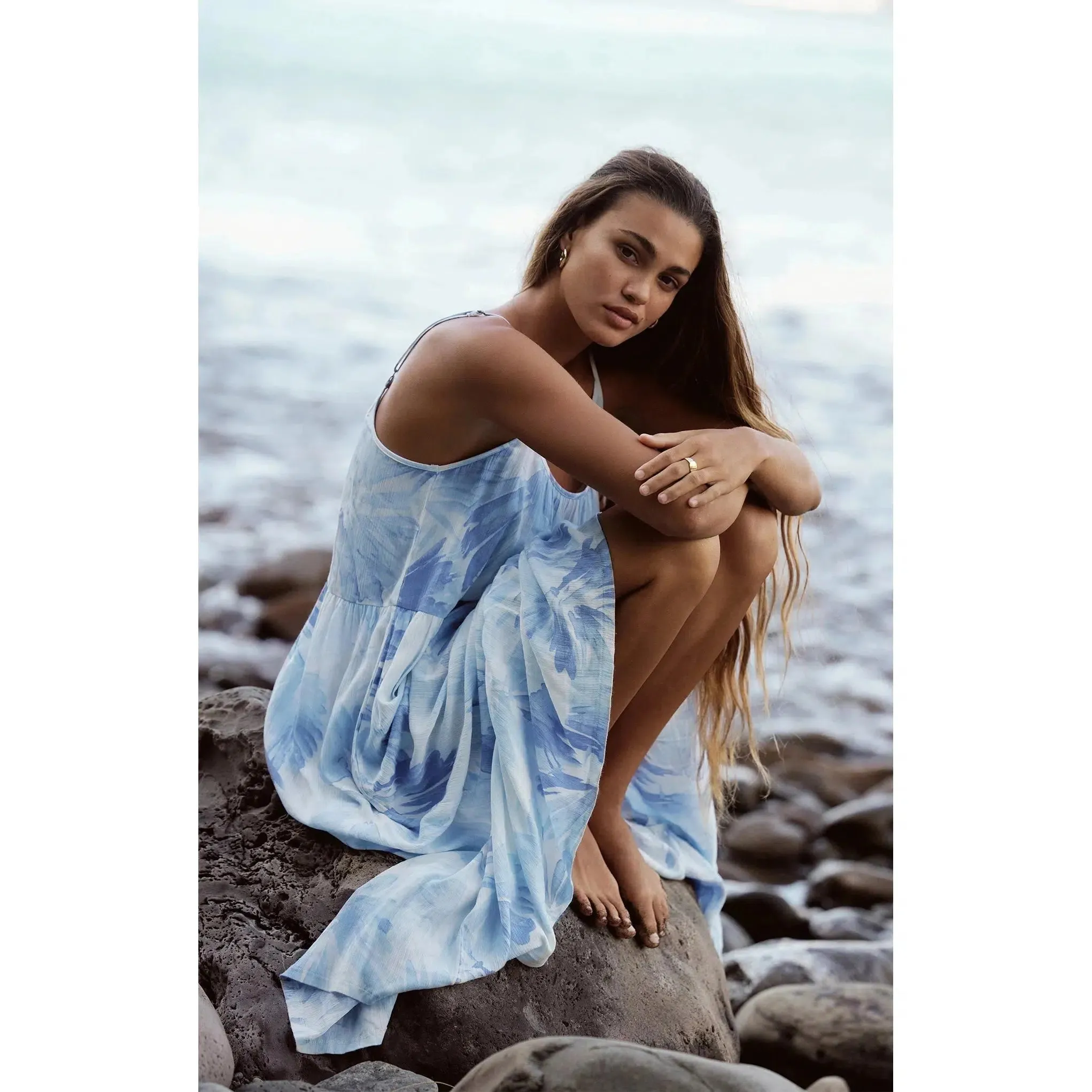 LIDO WATERCOLOUR LEAF DRESS