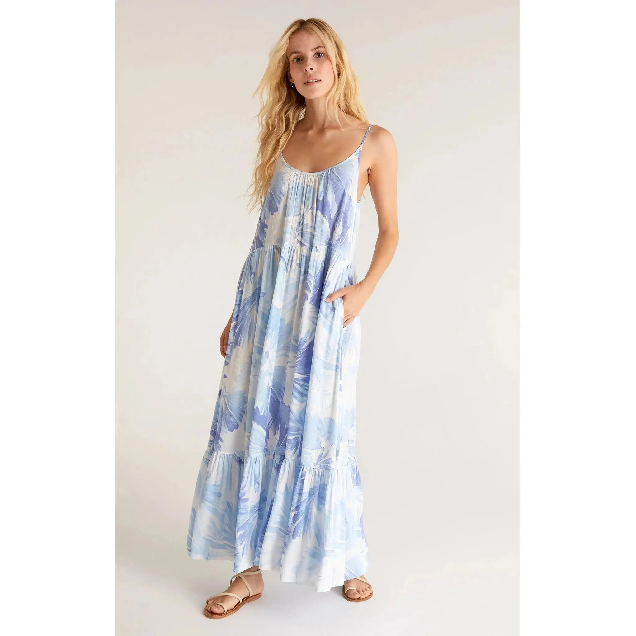 LIDO WATERCOLOUR LEAF DRESS