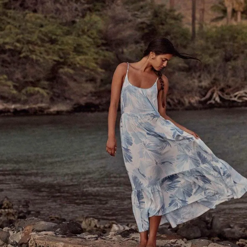 LIDO WATERCOLOUR LEAF DRESS